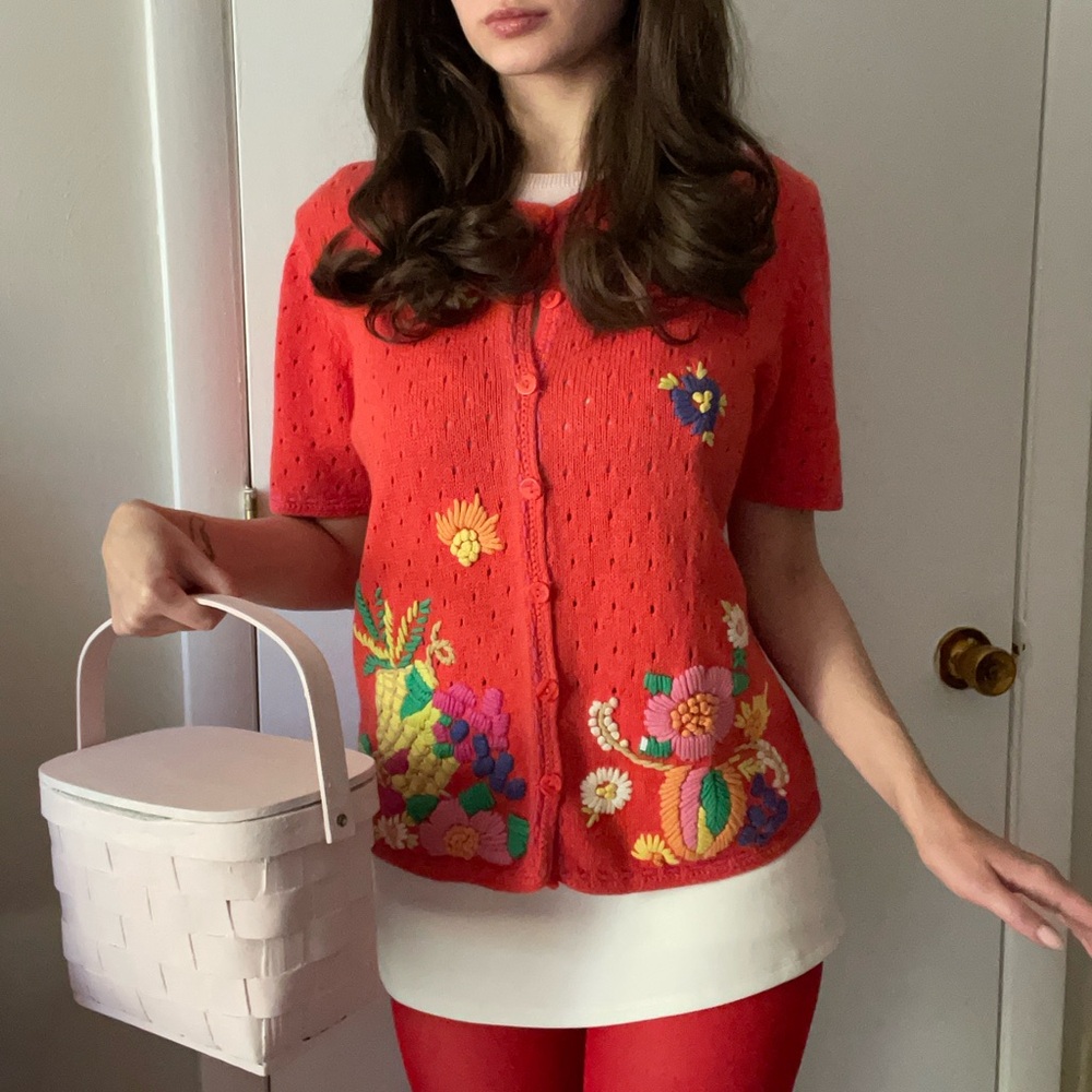 Vibrant Floral Embroidered Cardigan